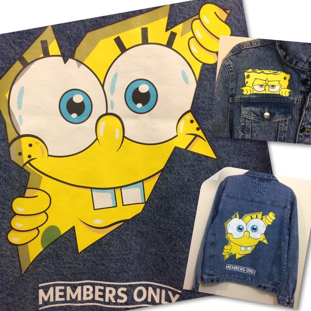 Members Only x Nickelodeon Spongebob Denim Jacket Large